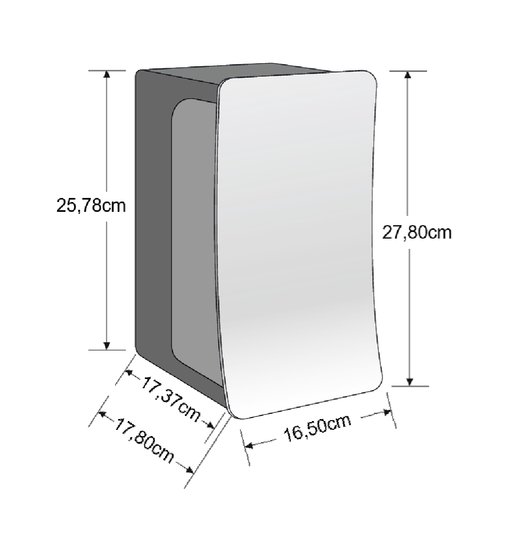 Håndtørker - Veltia VFusion 900W IP22 dimensjon 1