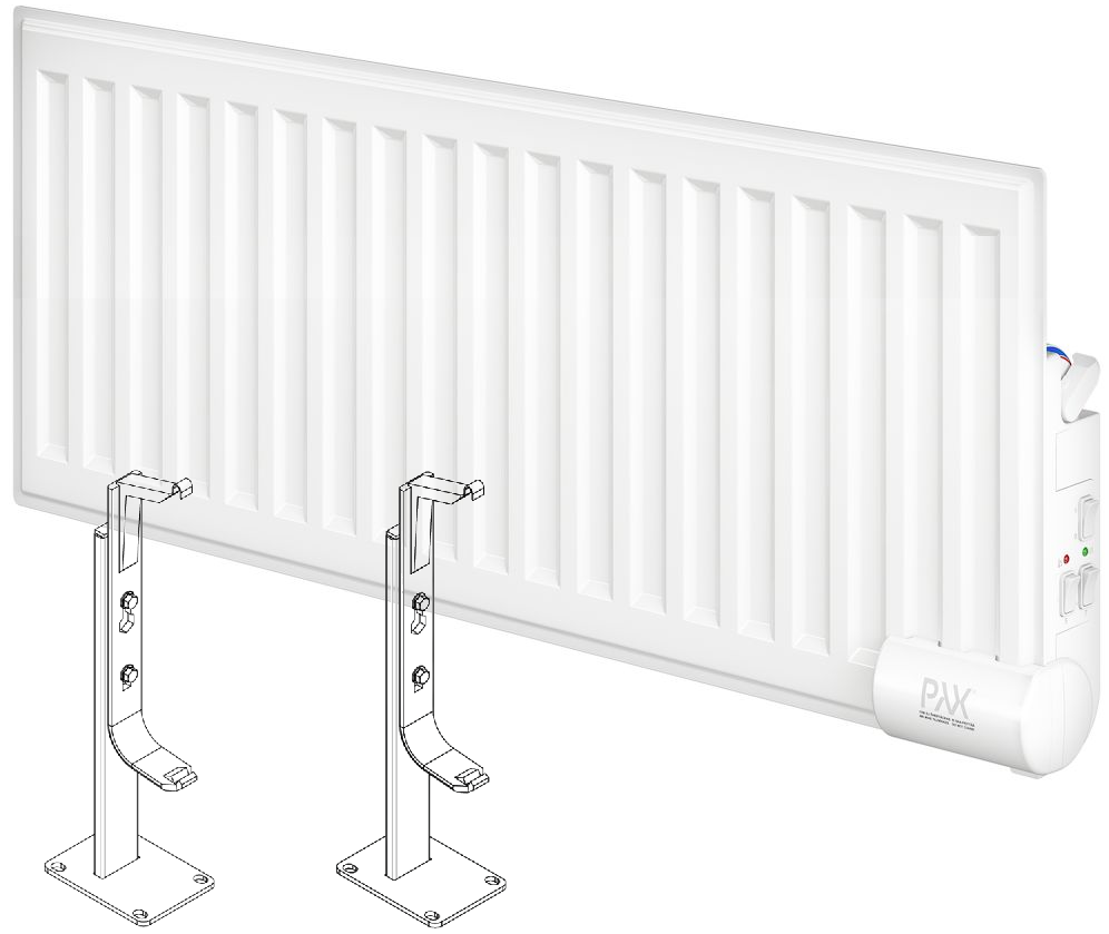 Oljefylt veggovn PAX - 11-308 enkelt panel side - modifisert + gulvbraketter Oljefylt veggovn PAX - 11-308 enkelt panel side - modifisert + gulvbraketter