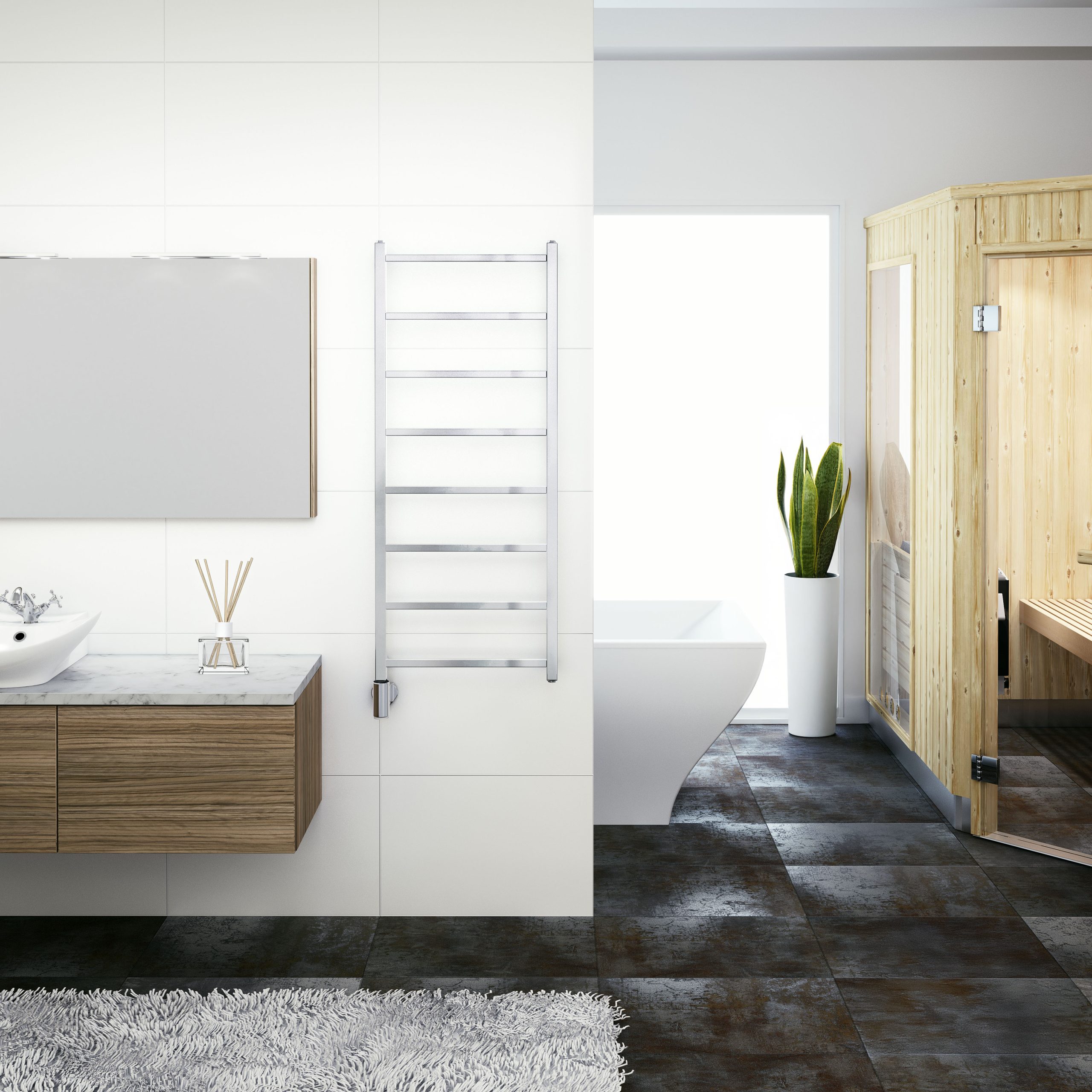 24-4009 PAX Håndkletørker Lyra 50x120 krom - miljøbilde